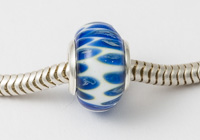 Blue and White Cored Lampwork Bead alternative view 1