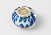 Blue and White Cored Lampwork Bead alternative view 2