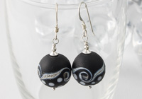 Black and White Silver Earrings