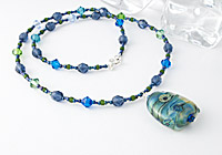Turquoise Blue Lampwork Necklace alternative view 2