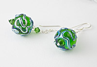 Green Wiggle Lampwork Earrings alternative view 1