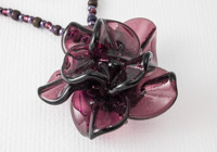 Amethyst Lampwork Rose Necklace alternative view 1