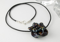 Black Lampwork Rose Necklace alternative view 1