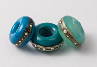 Teal and Turquoise Lampwork Charm Beads alternative view 1