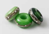Green Lampwork Charm Beads alternative view 1