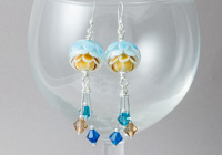 Dahlia Dangle Lampwork Earrings