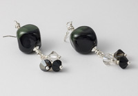 Black Lampwork Earrings