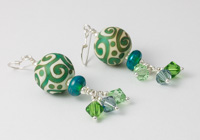 Green Swirl Lampwork Earrings alternative view 1