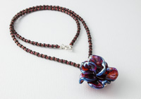 "Clio" Lampwork Rose Necklace alternative view 1