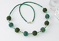 Green Beaded Bead Necklace