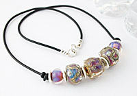 "Silvered Beauty" Lampwork Necklace alternative view 1