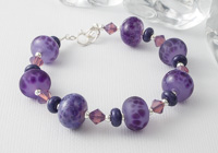 Mixed Purple Lampwork Bracelet