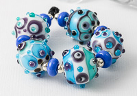 Turquoise and Purple Graphics Lampwork Beads alternative view 1