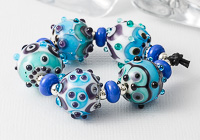 Turquoise and Purple Graphics Lampwork Beads alternative view 2