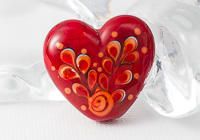 Red Leafy Heart Bead alternative view 1
