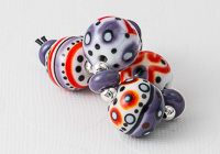 Red and Purple Graphics Lampwork Beads alternative view 1
