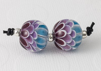 Purple Dahlia Lampwork Beads