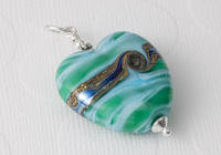 Sea Heart Lampwork Pendant alternative view 2