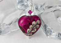 Pink Heart Lampwork Pendant alternative view 2