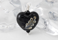 Black Heart Lampwork Pendant alternative view 1