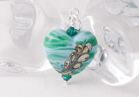 Green Heart Lampwork Pendant