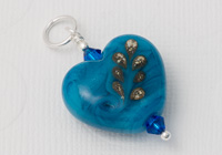 Blue Heart Lampwork Pendant alternative view 1