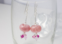 Pink Lampwork Earrings