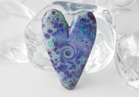Purple and Turquoise Heart Lampwork Bead alternative view 1