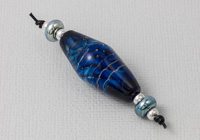 "Vivid Sea" Lampwork Bicone Bead