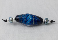 "Vivid Sea" Lampwork Bicone Bead alternative view 1