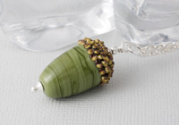 Lampwork Acorn Pendant