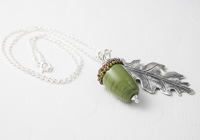 Acorn and Leaf Pendant Necklace alternative view 1