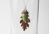 Acorn and Leaf Pendant Necklace alternative view 1