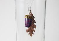 Acorn and Leaf Pendant Necklace