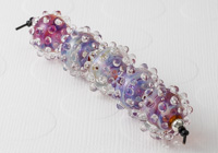 Pink Silver Glass Bumpy Beads alternative view 2