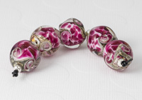 Pink Swirl Nugget Lampwork Beads alternative view 1
