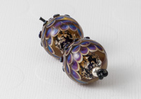 Large Lampwork Dahlia Bead Pair alternative view 1