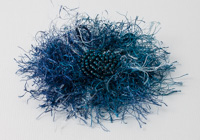 Blue Fluffy Flower Brooch