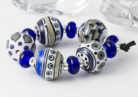 Blue and Green Graphics Lampwork Beads alternative view 2