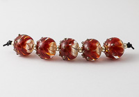 Red Lampwork Dahlia Beads alternative view 2