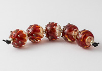 Red Lampwork Dahlia Beads alternative view 1