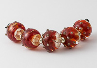 Red Lampwork Dahlia Beads