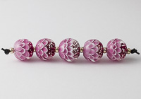 Pink Glitter Lampwork Dahlia Beads alternative view 1