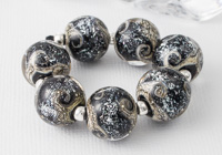 Black Sparkle Lampwork Beads