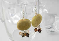 Honey Pebble Lampwork Earrings