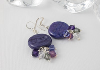 Purple Pebble Lampwork Earrings alternative view 1