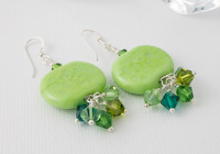 Green Pebble Lampwork Earrings alternative view 1