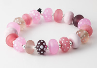 Pink Stone Tumbled Lampwork Beads