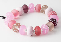 Pink Stone Tumbled Lampwork Beads alternative view 1