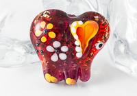 Orange Lampwork Elephant Bead